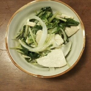 水菜とサラダチキンのマリネ